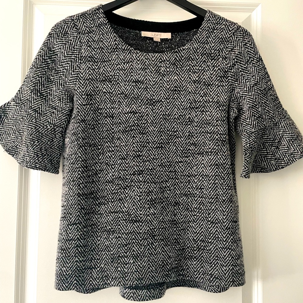 DONATED*** LOFT Tweed Chevron Top